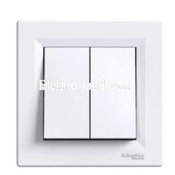 Выключатель Schneider-Electric Asfora двухклавишный белый